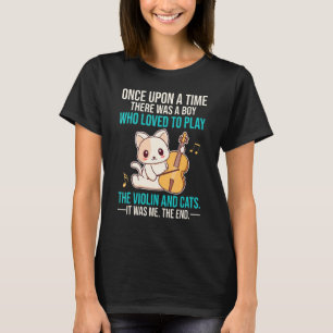En Pojke Som Tyckte Om Att Spela Fiol Och Katter T Shirt
