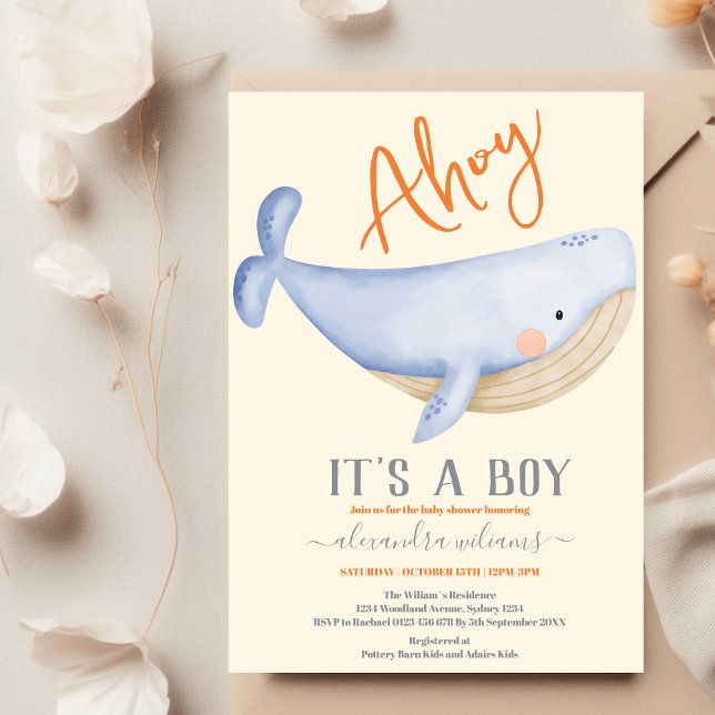 En pojke under Sea Baby Shower Inbjudningar (Skapare uppladdad)