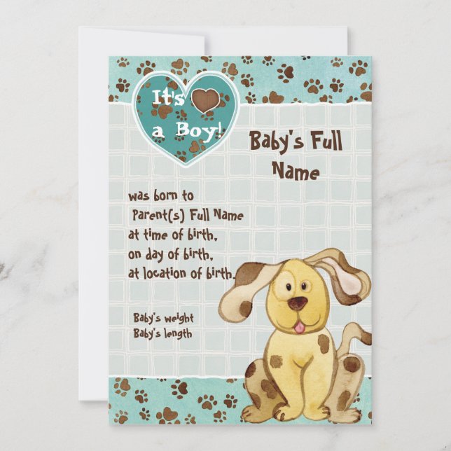 En pojkes bästa vänskapliga foto-födelsemeddelande inbjudningar (Framsida)