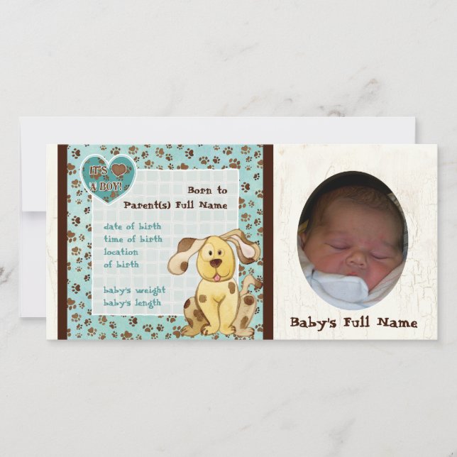 En pojkes bästa vänskapliga foto-födelsemeddelande meddelande (Framsida)