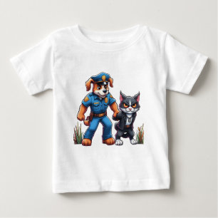en poliskår och en elak-hund - humor t shirt