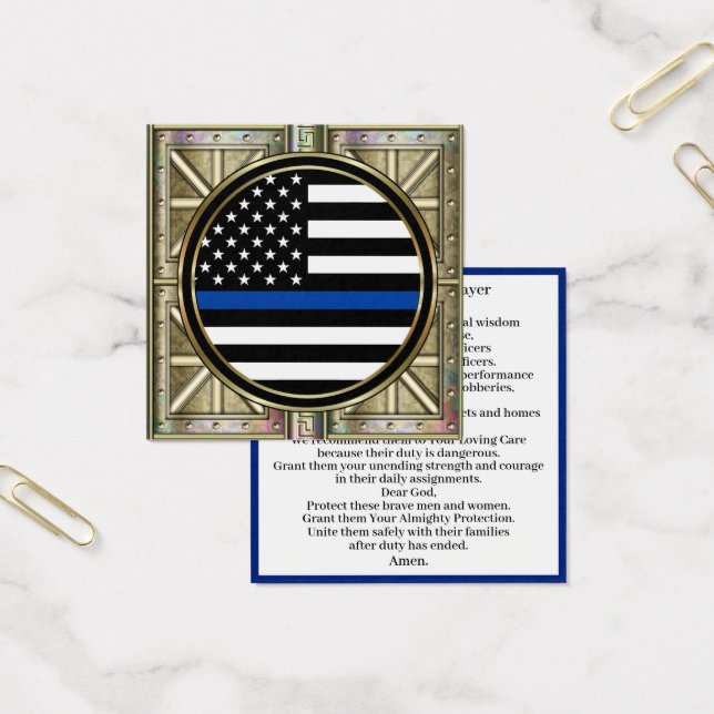 En polismans bön fyrkantigt visitkort (Kontor)