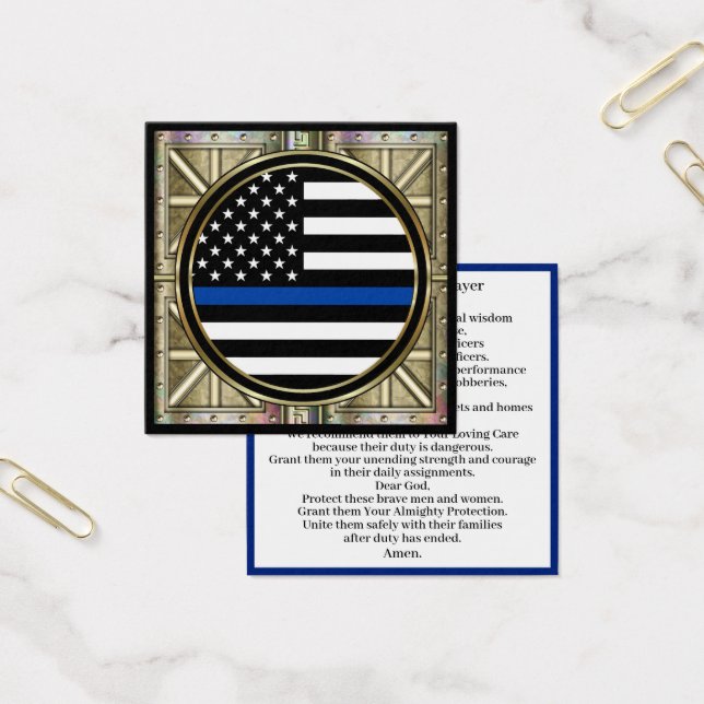 En polismans bön fyrkantigt visitkort (Kontor)