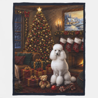 En Poodle Julfirande Fleecefilt