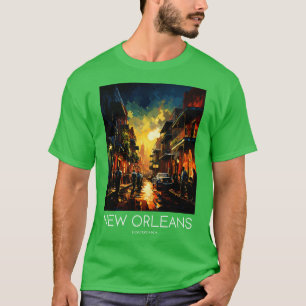 En pop Art Travel Skriv ut New Orleans Louisiana T Shirt