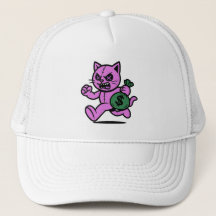 En POP KATT TJUV Hoodie Denim Jacka Trucker Hatt