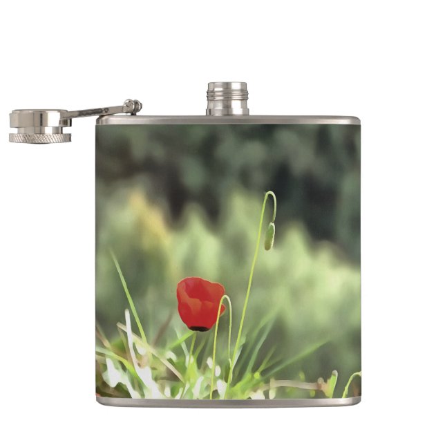En poppy Artistic Wildblomma-målning Fickplunta (Öppnad)