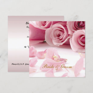 En Populär Elegant Bröllopsinbjudan Rosa Blommor Inbjudningar