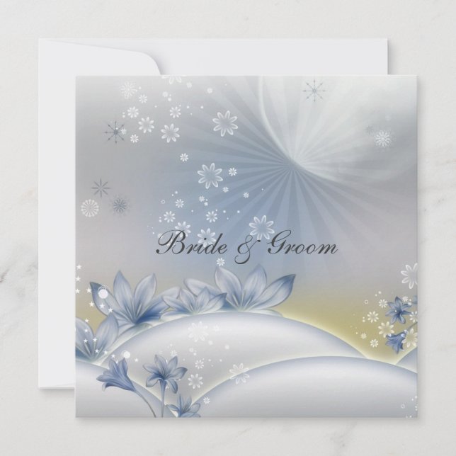 En Populär Elegant Bröllopsinbjudan Vita Blommor Inbjudningar (Framsida)