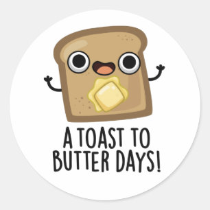 En popup till Butter-dag, en fin matpåse Runt Klistermärke