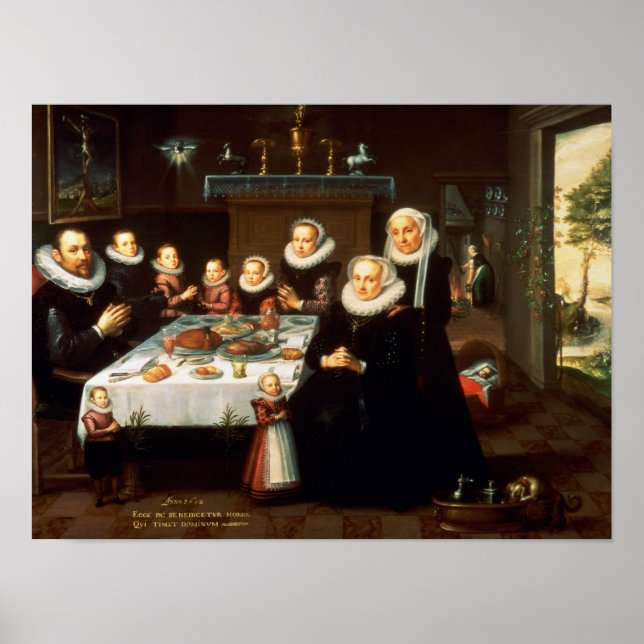 En Porträtt i en familj som säger Grace före en må Poster (Framsidan)