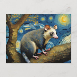 En Possum i Starry-natten Vykort