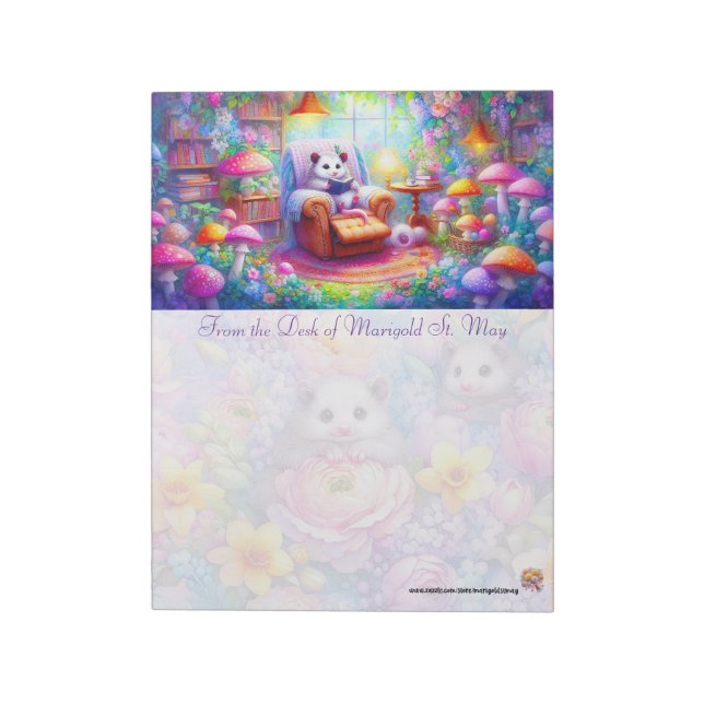 En Possum Och Hans Bok Anteckningsblock (Roterad)