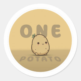 En potatis runt klistermärke