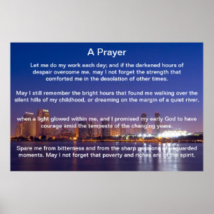En Prayer Blue San Diego Poster