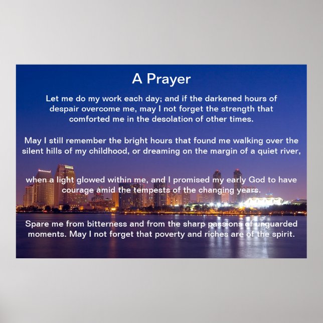 En Prayer Blue San Diego Poster (Framsidan)