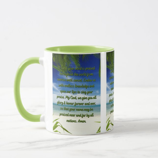 En Prayer Ge Gud Glory Two-Tone Mugg (Vänster)
