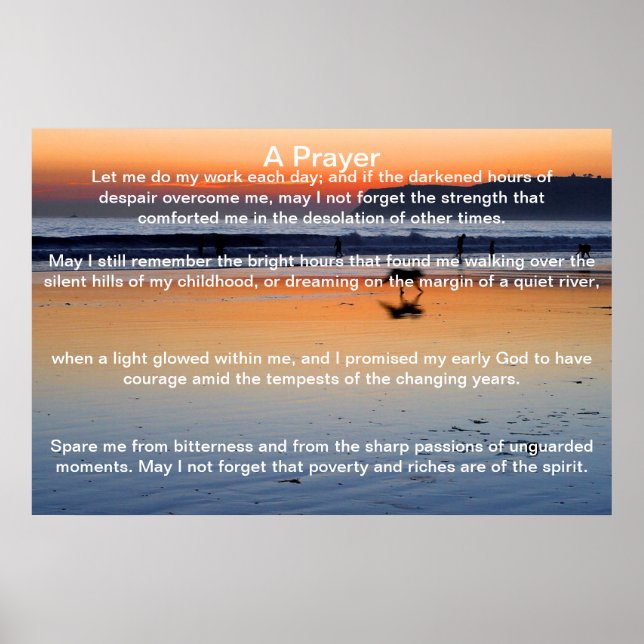 En Prayer Hund silhouette Poster (Framsidan)