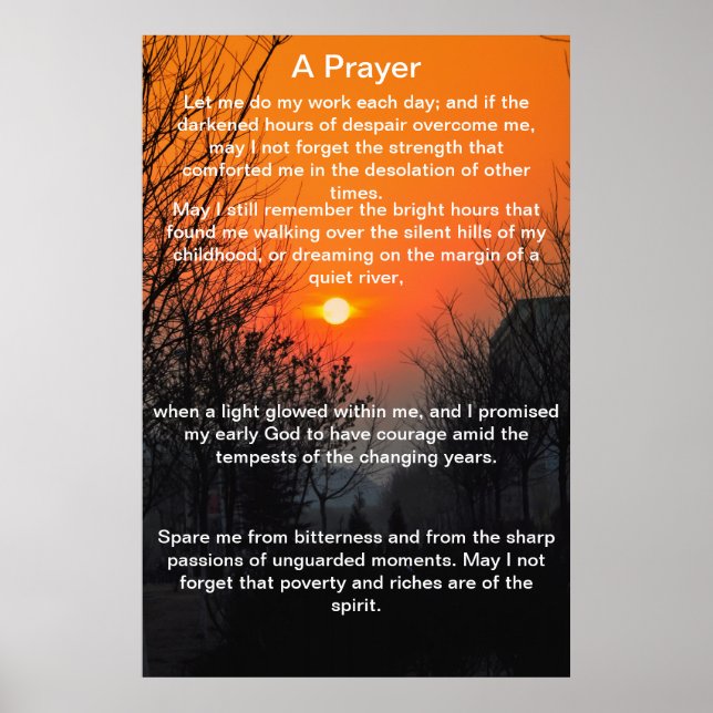 En Prayer-orange Poster (Framsidan)