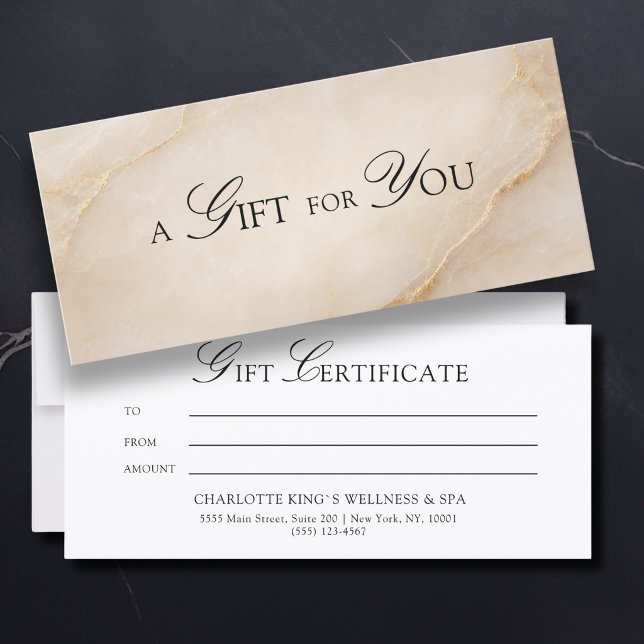 En present till dig! Beige guldmarmor (A Gift for You! Beige Gold Marble Gift Certificate)