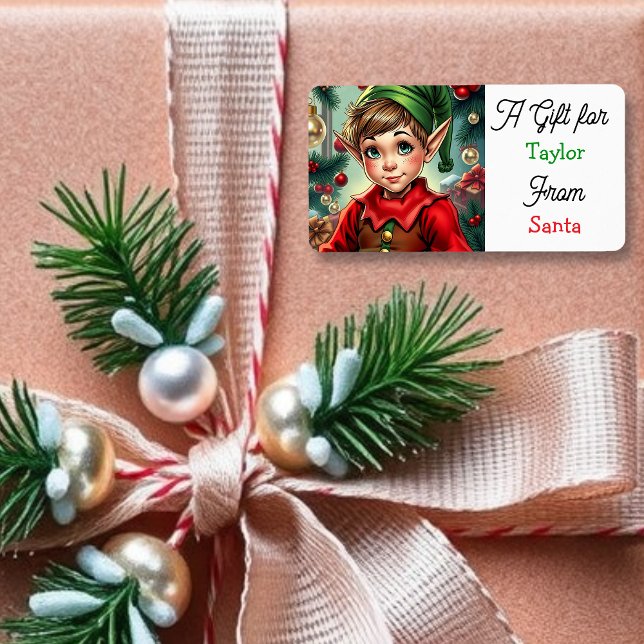En present till dig från tomten | Presentkort Adressetikett (Skapare uppladdad)