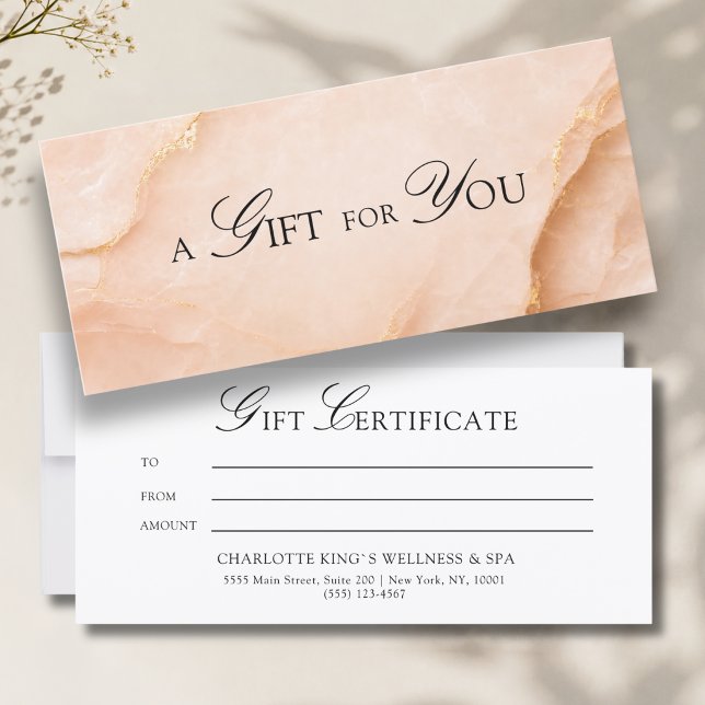 En present till dig! Peach Gold Marble (A Gift for You! Peach Gold Marble Gift Certificate)
