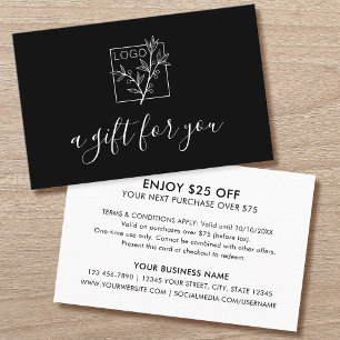 En present till dig Shopping Anpassad logotyp Svar Visitkort