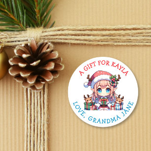 En present till dig Till och från julpresenttagg Runt Klistermärke