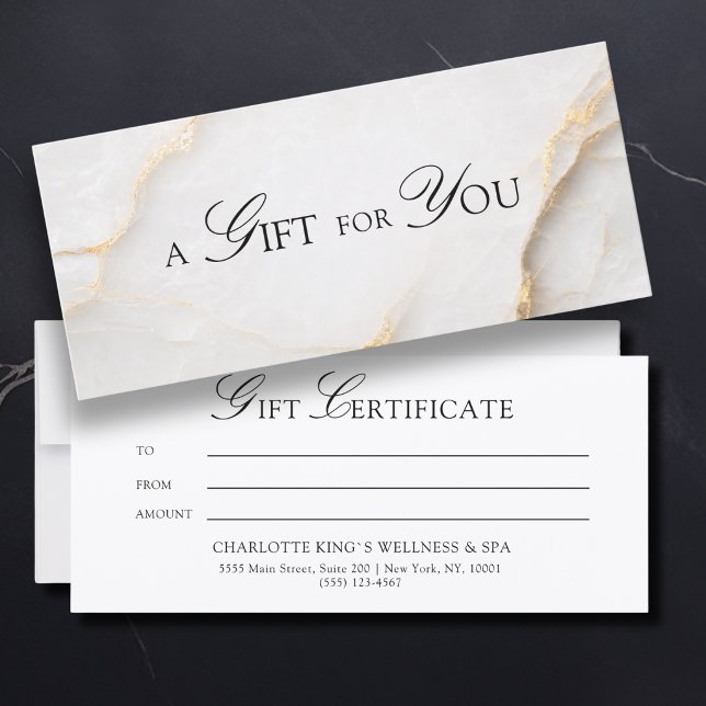 En present till dig! Vit guldmarmor (A Gift for You! White Gold Marble Gift Certificate)
