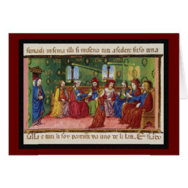 En presentation av Virgin Mary c1476 Hälsningskort