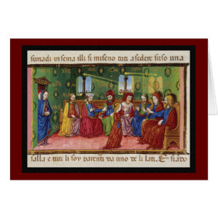 En presentation av Virgin Mary c1476 Hälsningskort