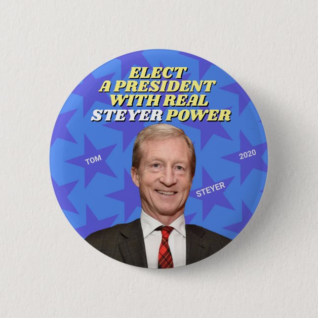 En president med verklig STEYER-effekt Knapp (Framsida)