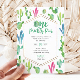 En prickly Pair Twin Birthday-inbjudan Inbjudningar