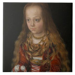 En Princess av Sachsen, c.1517 (olja på panel) Kakelplatta