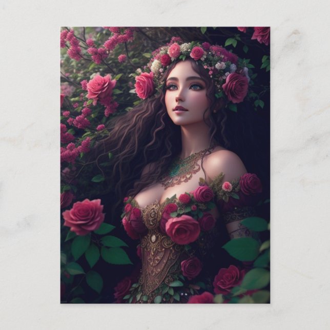 En prinsessa i rosorna vykort (Framsida)