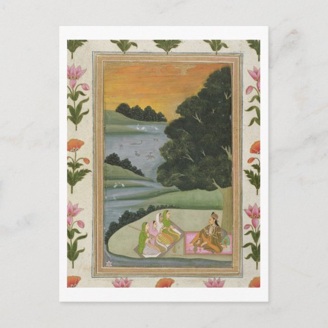 En prinsessa som lyssnar på kvinnliga musiker geno vykort (Framsida)