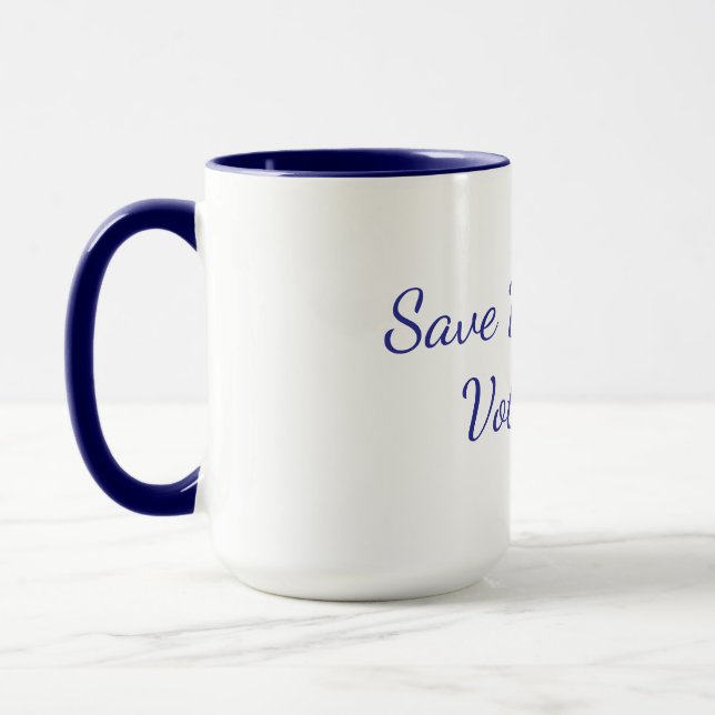 en pro-demokratisk kaffemugg (Vänster)