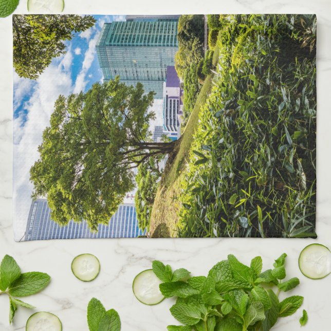 En promenad genom Hama Rikyu trädgårdar, Tokyo Kökshandduk (Vikta)