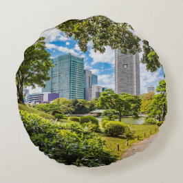 En promenad genom Hama Rikyu trädgårdar, Tokyo Rund Kudde