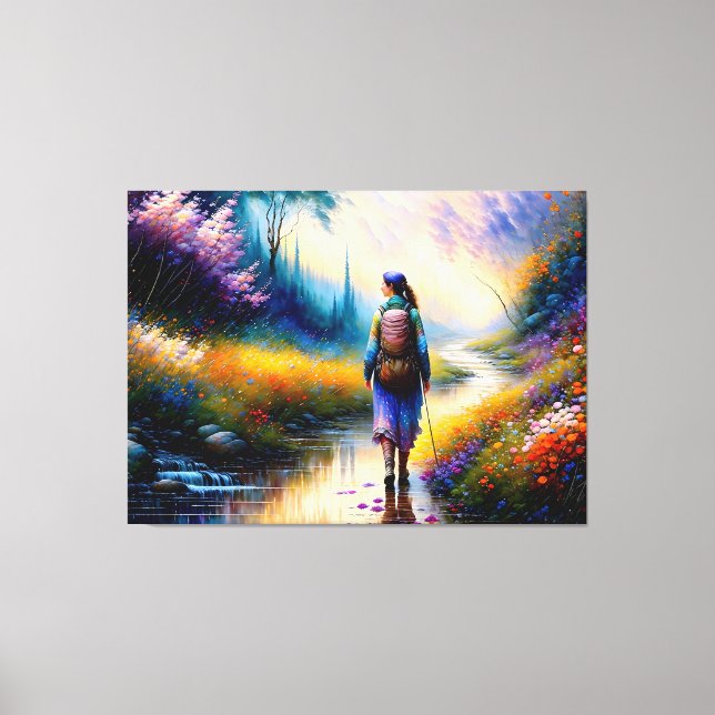 En promenad i Skogen Art Work Canvastryck (Framsida)