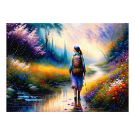 En promenad i Skogen Art Work Fototryck