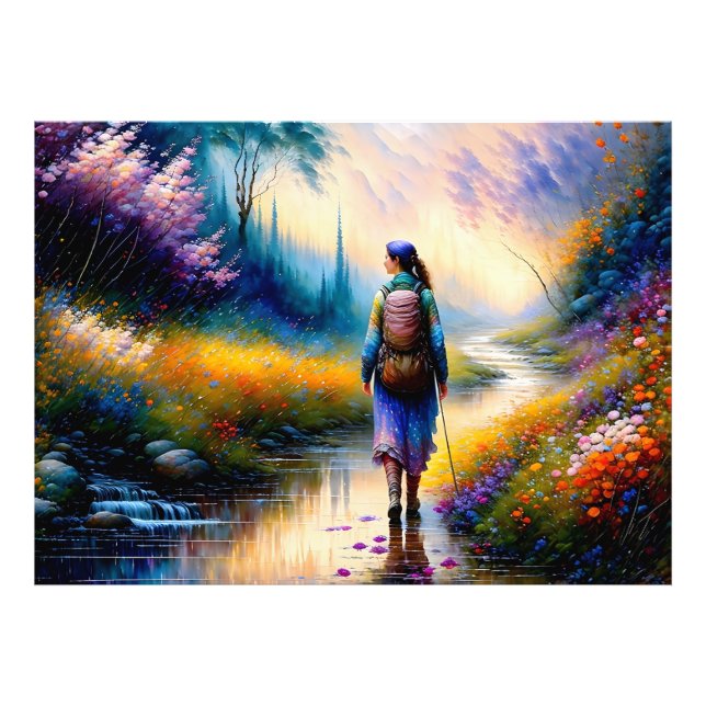 En promenad i Skogen Art Work Fototryck (Framsidan)