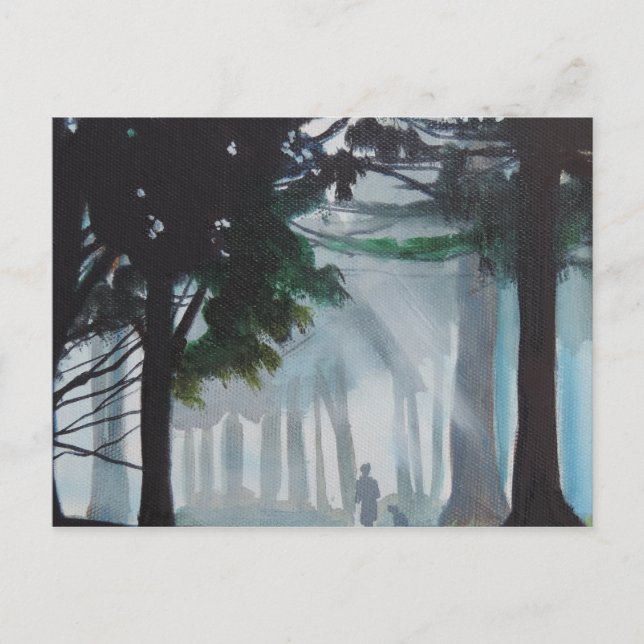 en promenad i skogen vykort (Framsida)