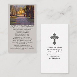 En promenad in i ljushelige Francis Memorial Card Visitkort