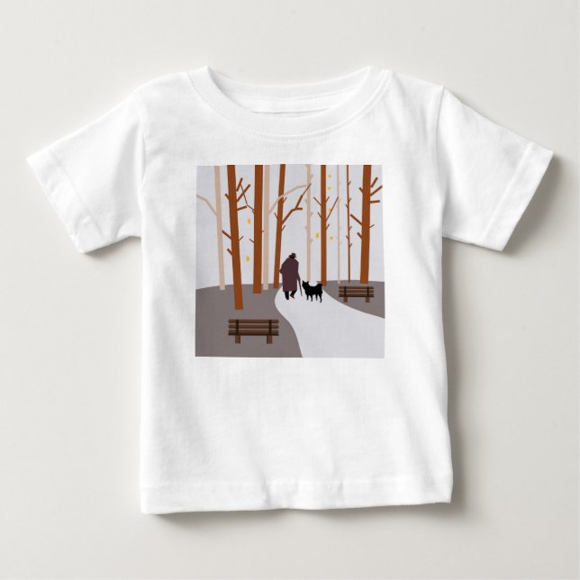 En promenad med en hund t shirt (Framsida)