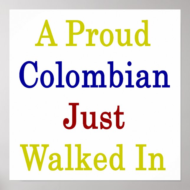 En proud colombian gick just in poster (Framsidan)