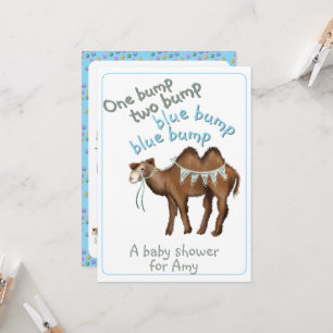 En puckel två puckel baby shower inbjudan