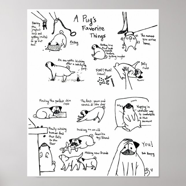 En Pug's Favorite Sak Poster (Framsidan)