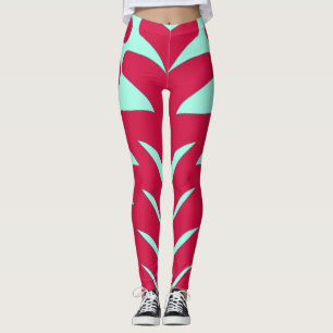 En pulserande röd teal "Ratti_Kreativ_Arts" Leggi Leggings