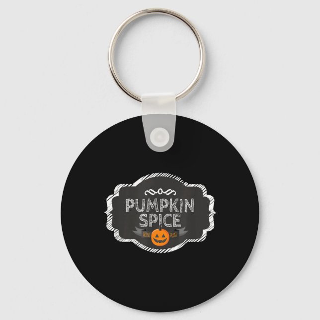 En Pumpa Kryddad Matchande Halloween Rolig Grupp Nyckelring (Framsida)